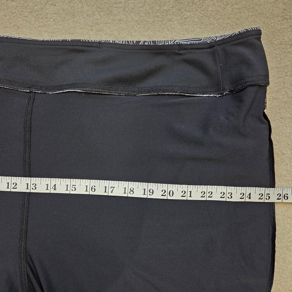 Lands' End 3X Sport Skirt/Skort Pull On Stretch Back Pocket Black White Leaf - Picture 11 of 16